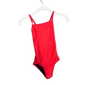 Primary Reversible Girls Red and Navy Swimsuit